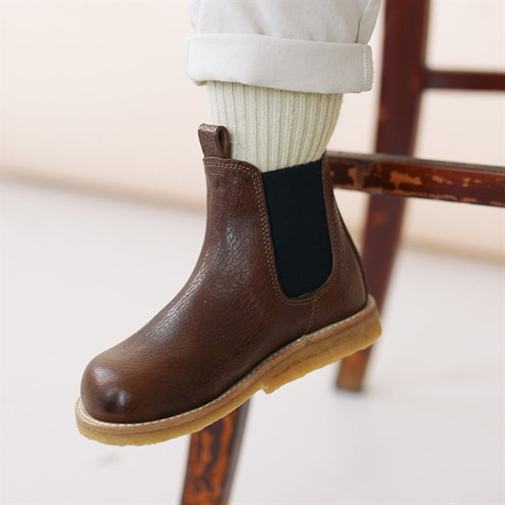Chelsea Støvlet Med Elastik Dark Brown/Brown