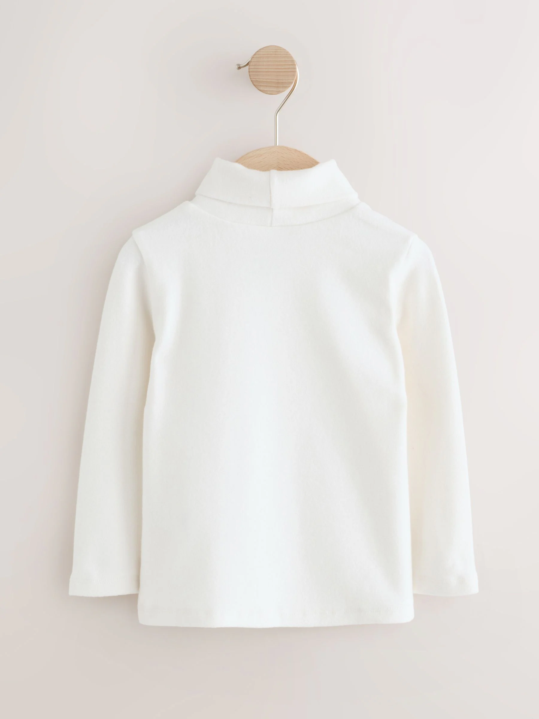 Ecru wit - Top met lange mouwen en rolkraag (3mnd -7jr)