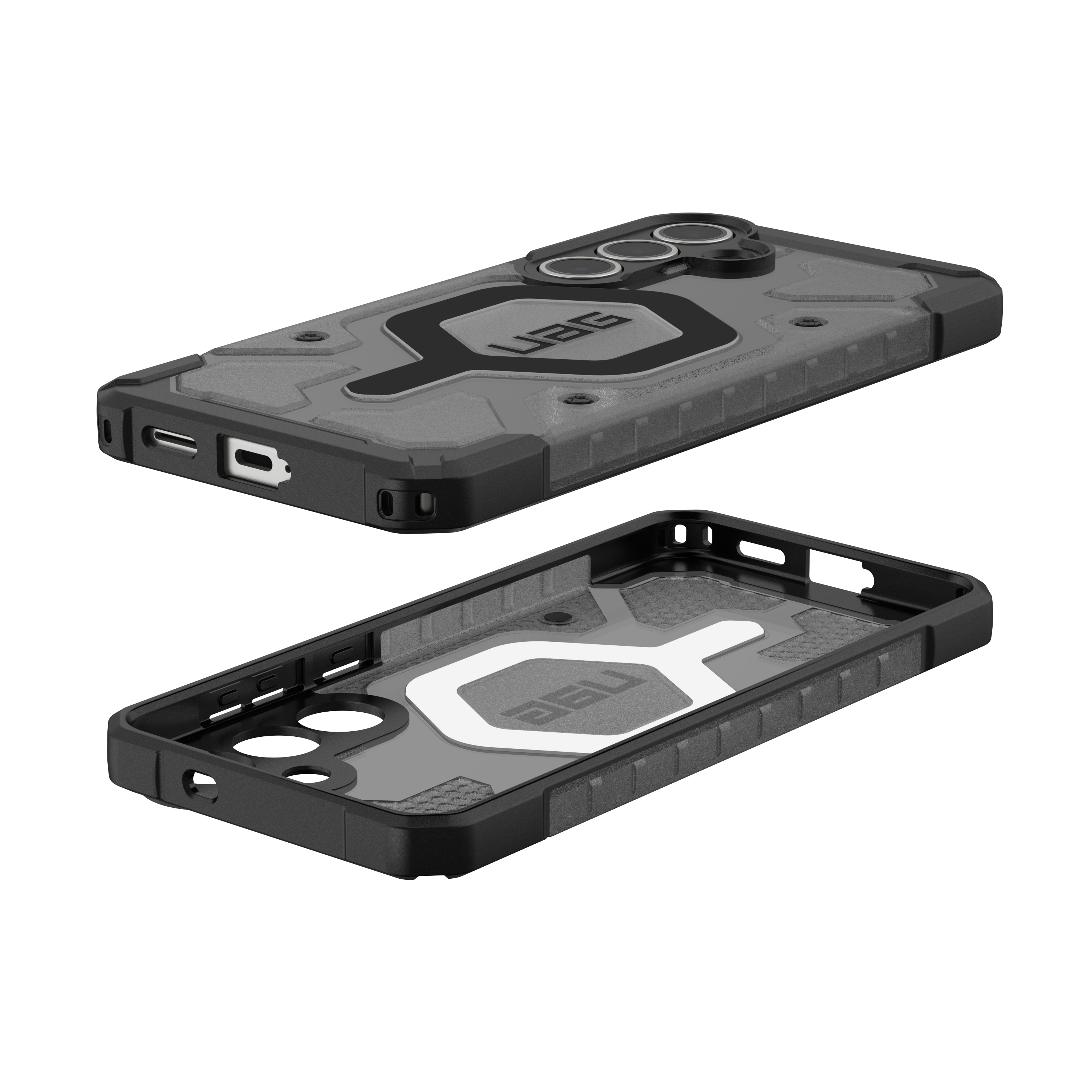Samsung Galaxy S25 FE Schutzhülle Pathfinder MagSafe-Modul (214509113140) - Ash (Transparent / Schwarz)
