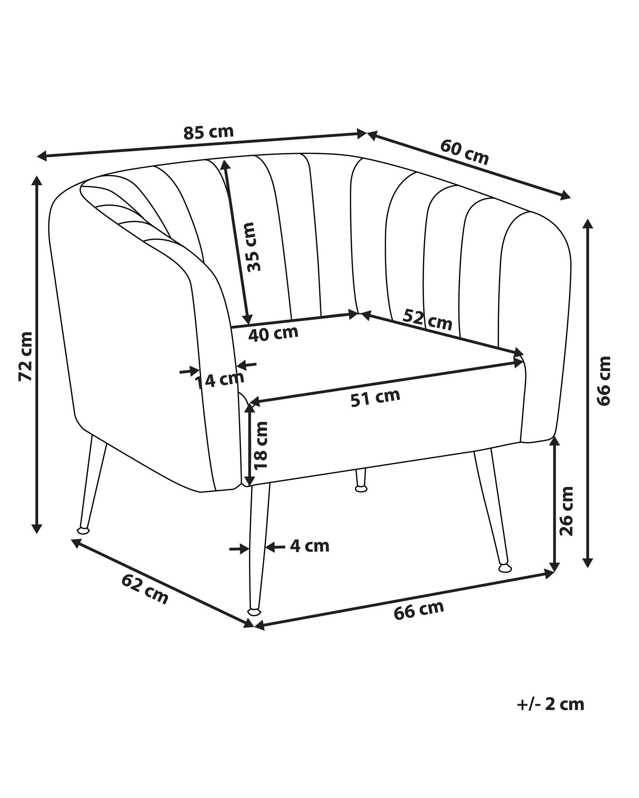 Fauteuil LACONIA Fluweel Lichtgrijs