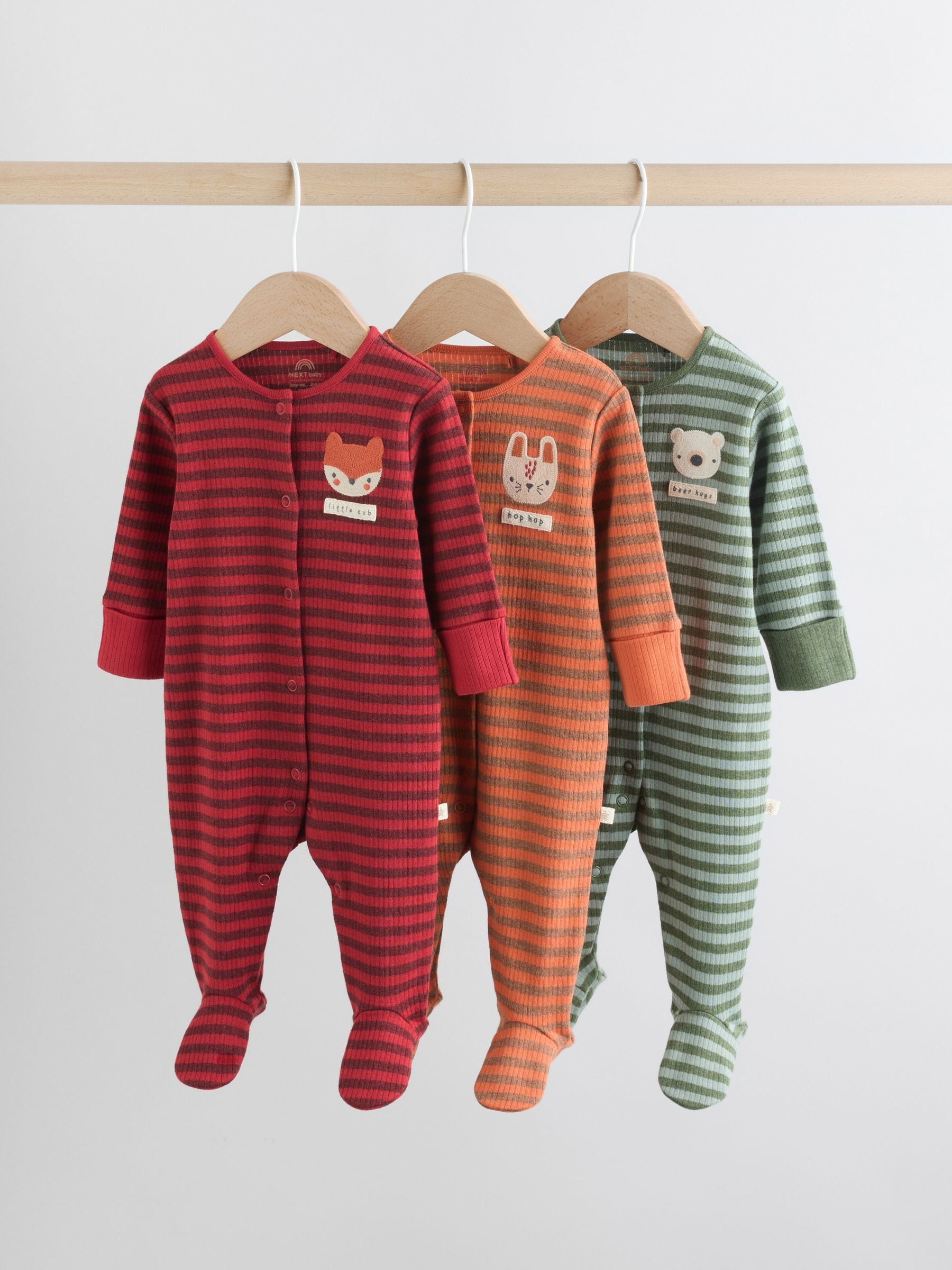 Oranje - Babypyjama met strepen (0mnd-2jr)
