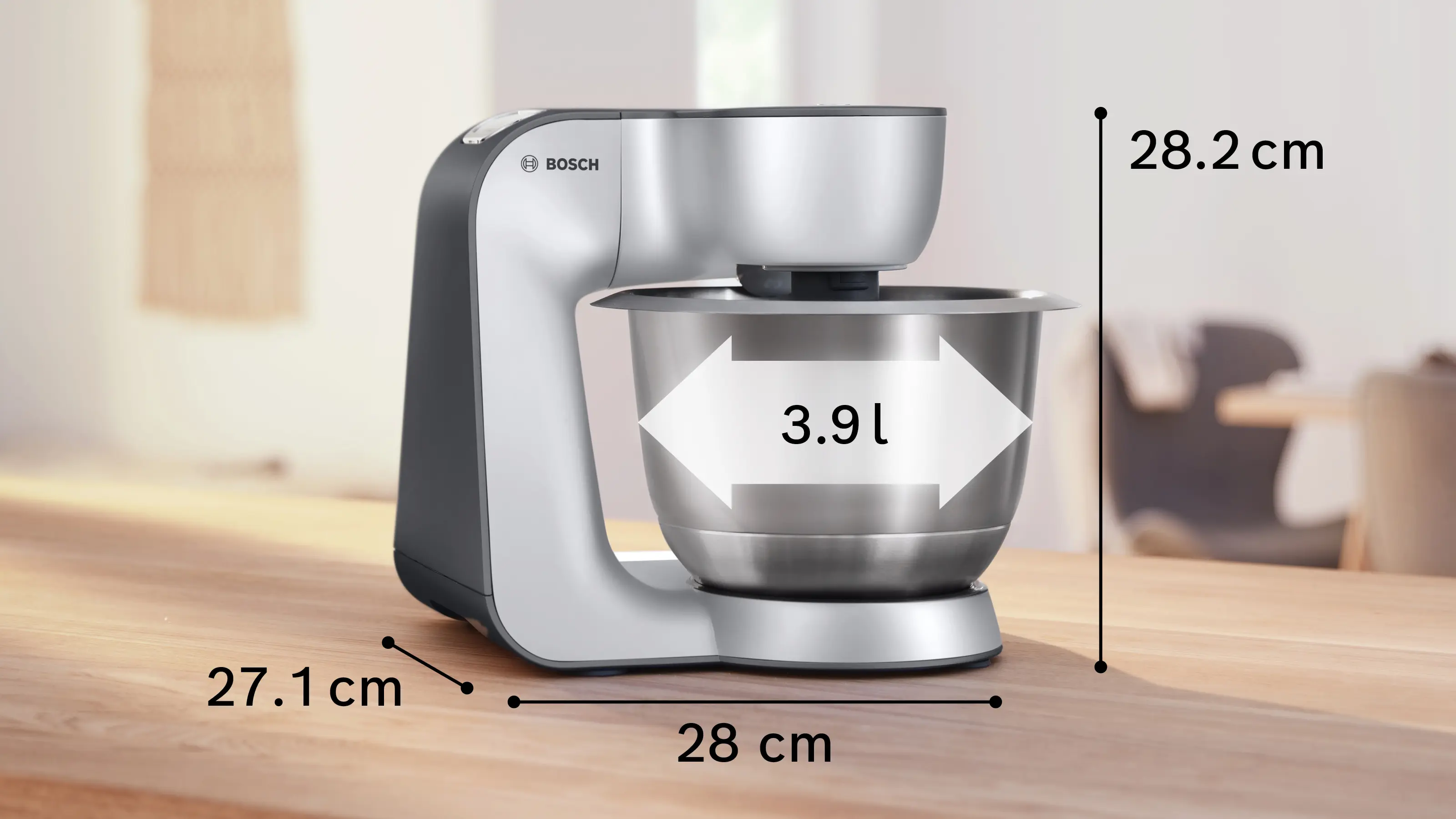 Serie 4 Keukenmachine MUM 5 1000 W Zilver, Donker zilver