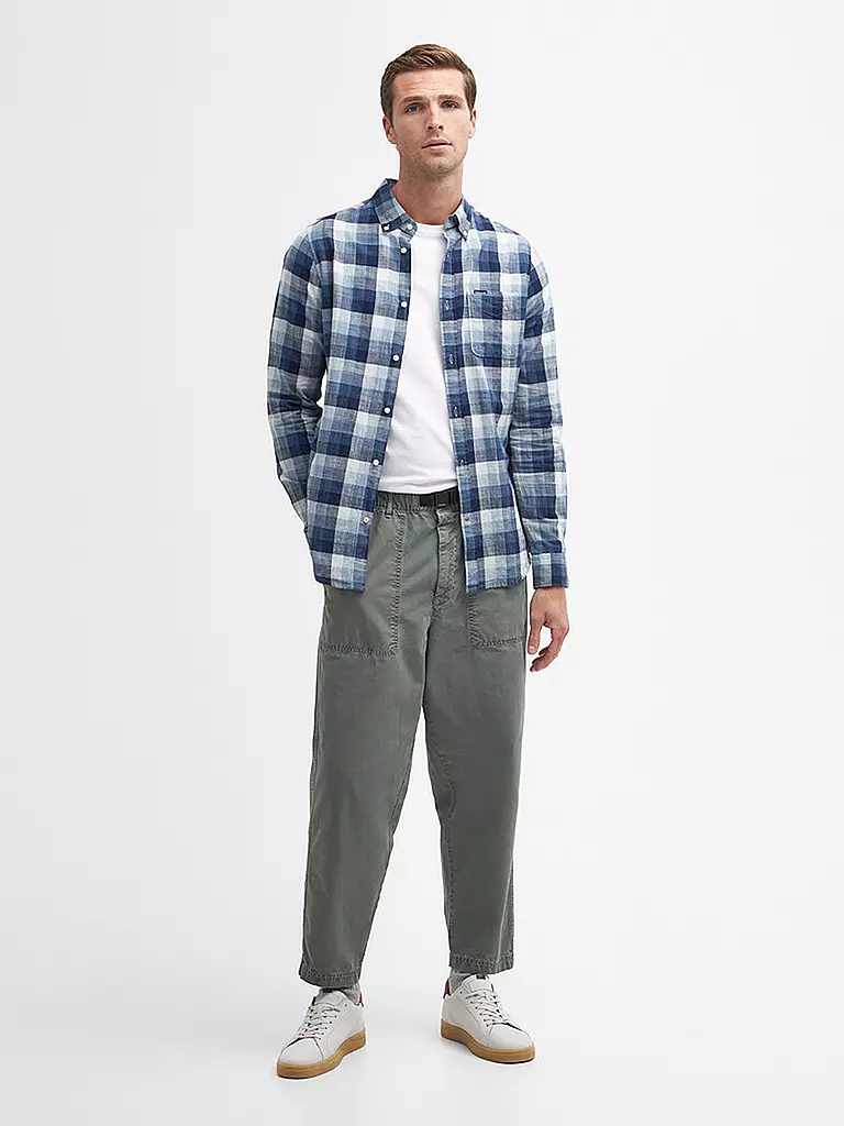 BARBOUR Hemd Tailord Fit HILLROAD blau