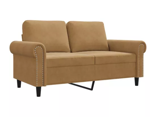 Canapé à 2 places Marron 120 cm Velours
