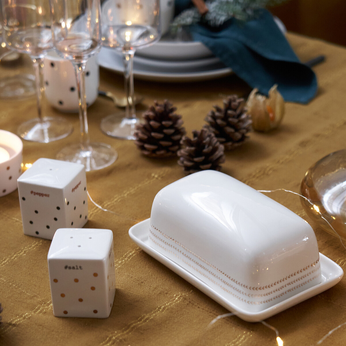 LA REDOUTE INTERIEURS<br>Saleiro e pimenteiro em porcelana Kubler