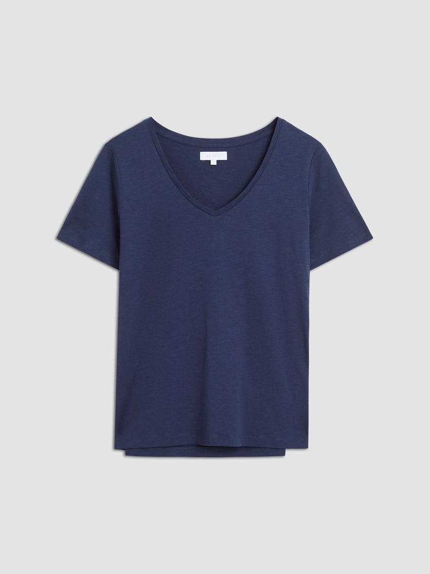Ava v-hals t-skjorte Mood Indigo