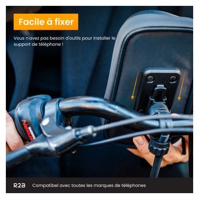 Support et Protection Smartphone Etanche Pour vélo R2B Rotation à 360 Degrés Noir