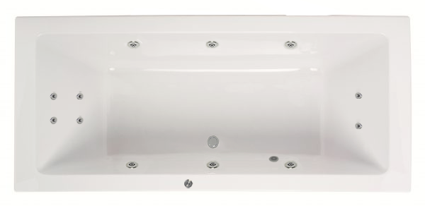 Lambini Designs Cube bubbelbad 180x80cm elektronisch 6 4 2 hydrojets chroom