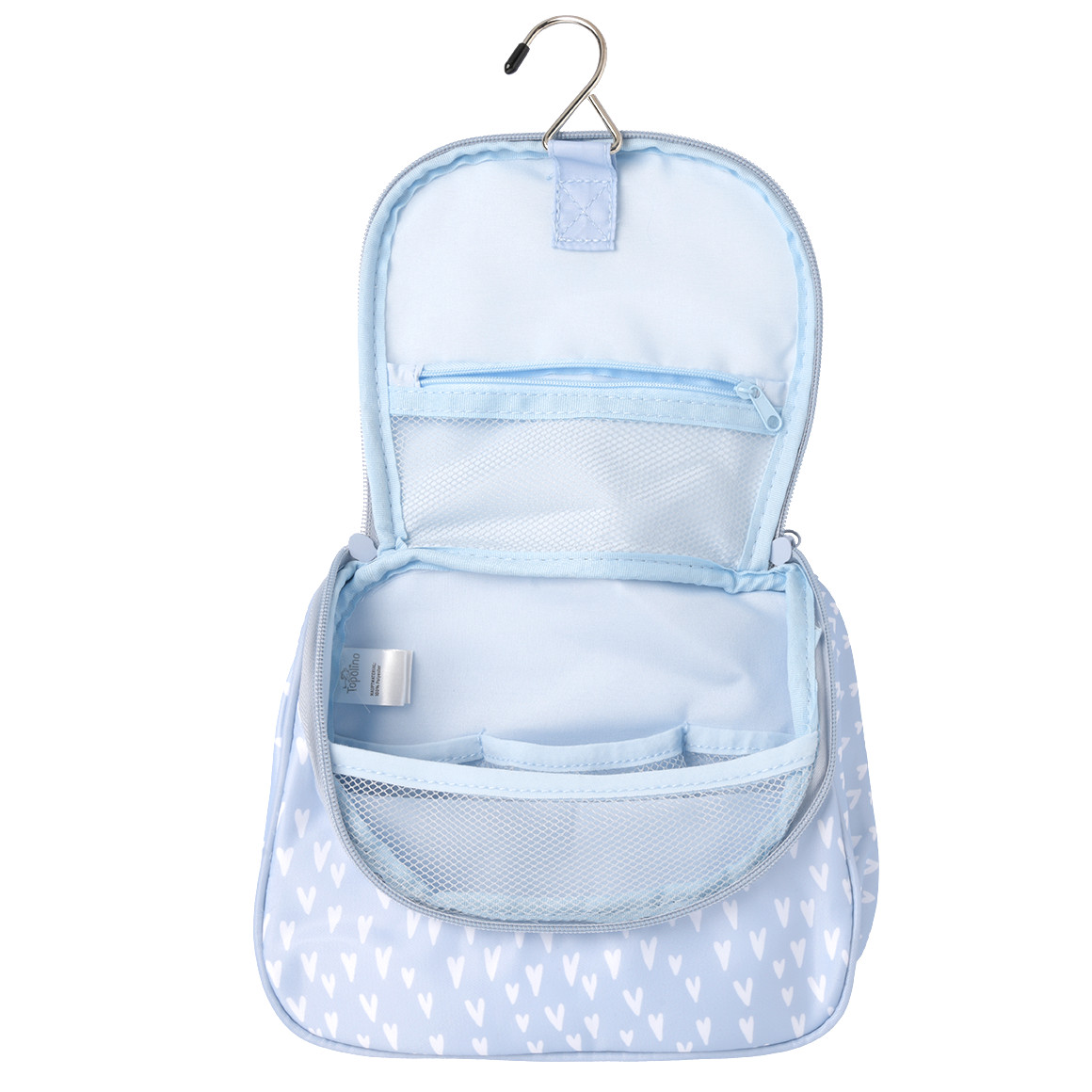 Topolino Mädchen Kosmetiktasche mit Herz-Allover hellblau