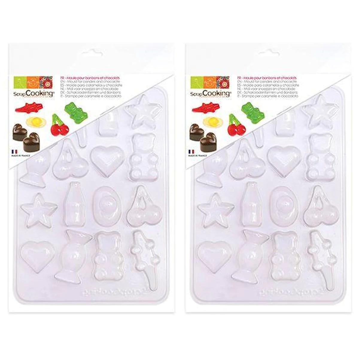 2 moules en plastique pour bonbons et chocolats Scrapcooking