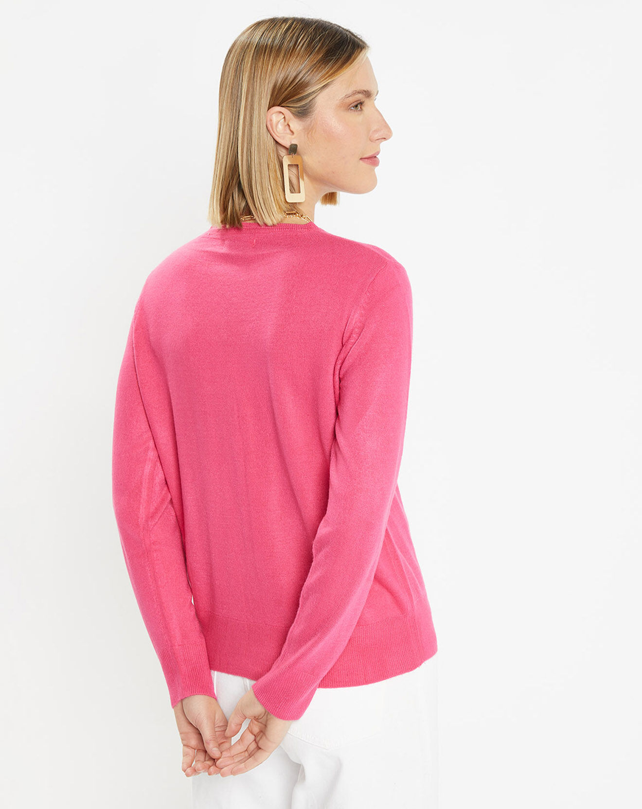 Galeries Lafayette Cardigan en Maille fine Fanny rose