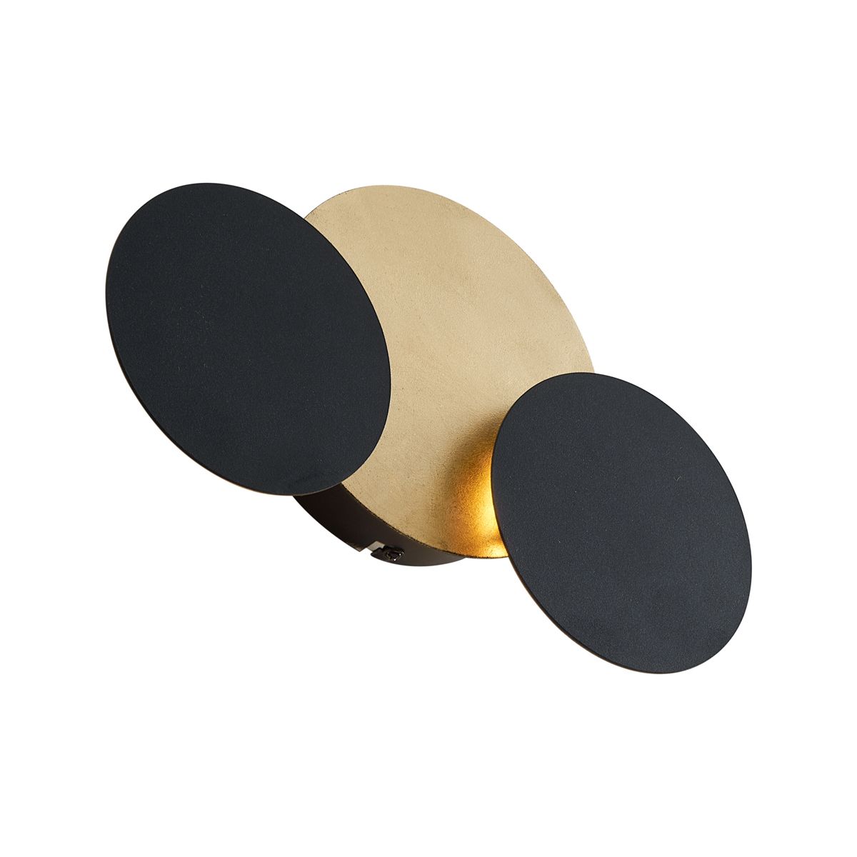 Moderne wandlamp zwart met goud incl. LED 3-staps dimbaar 3-lichts - Sunrise 3