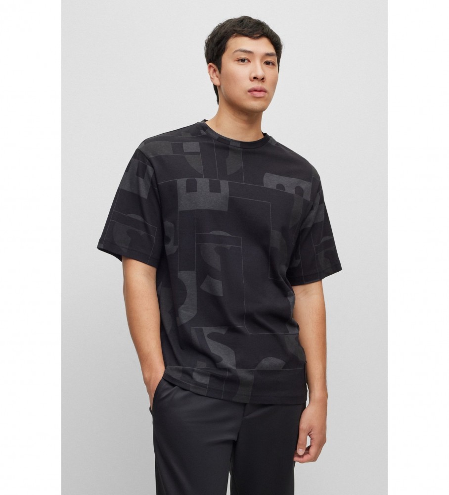 Camiseta BOSS Timono Lotus, preta