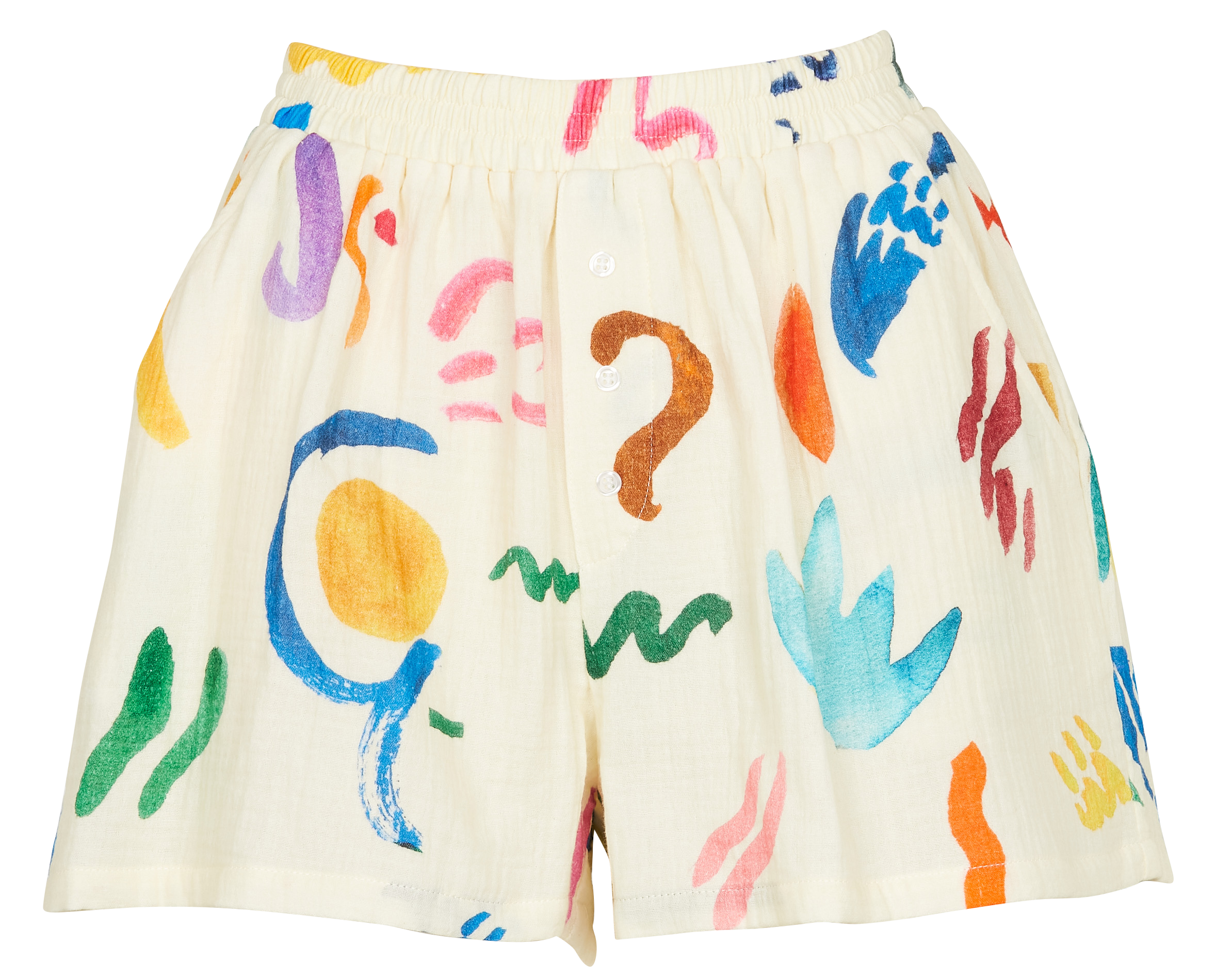 PRELUDE EN DO - Short imprimé en gaze de coton| Multicolore