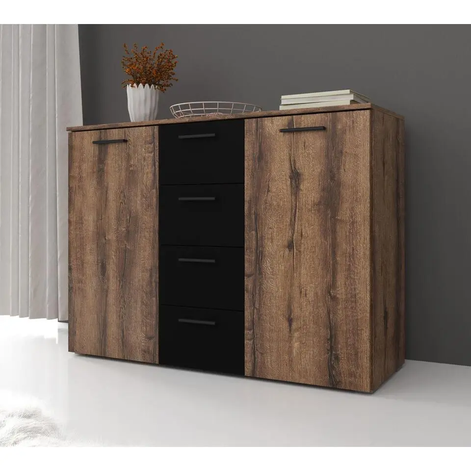 Meubella - Dressoir Brown - Eiken - 132 cm