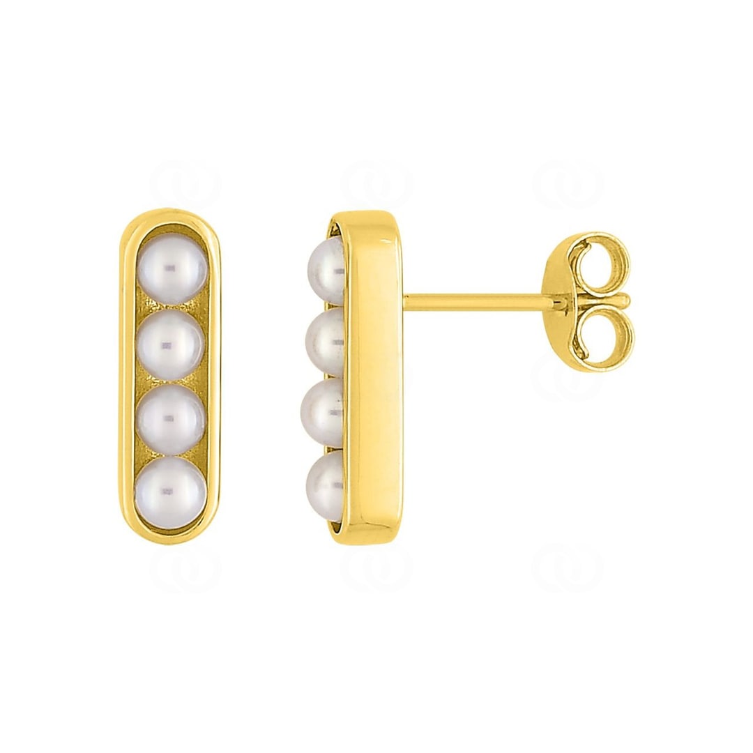 Ohrstecker 750/18 K Gelbgold mit Süsswasserzuchtperlen Ø 2.5mm