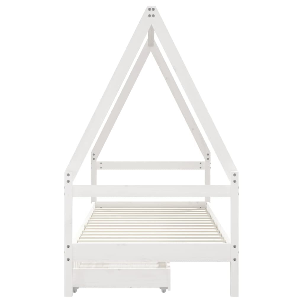 vidaXL Kinderbedframe met lades wit 80x200 cm grenen