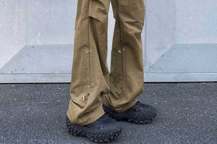 Fushet - Effen joggingbroek met trekkoord in de taille en rechte pijpen