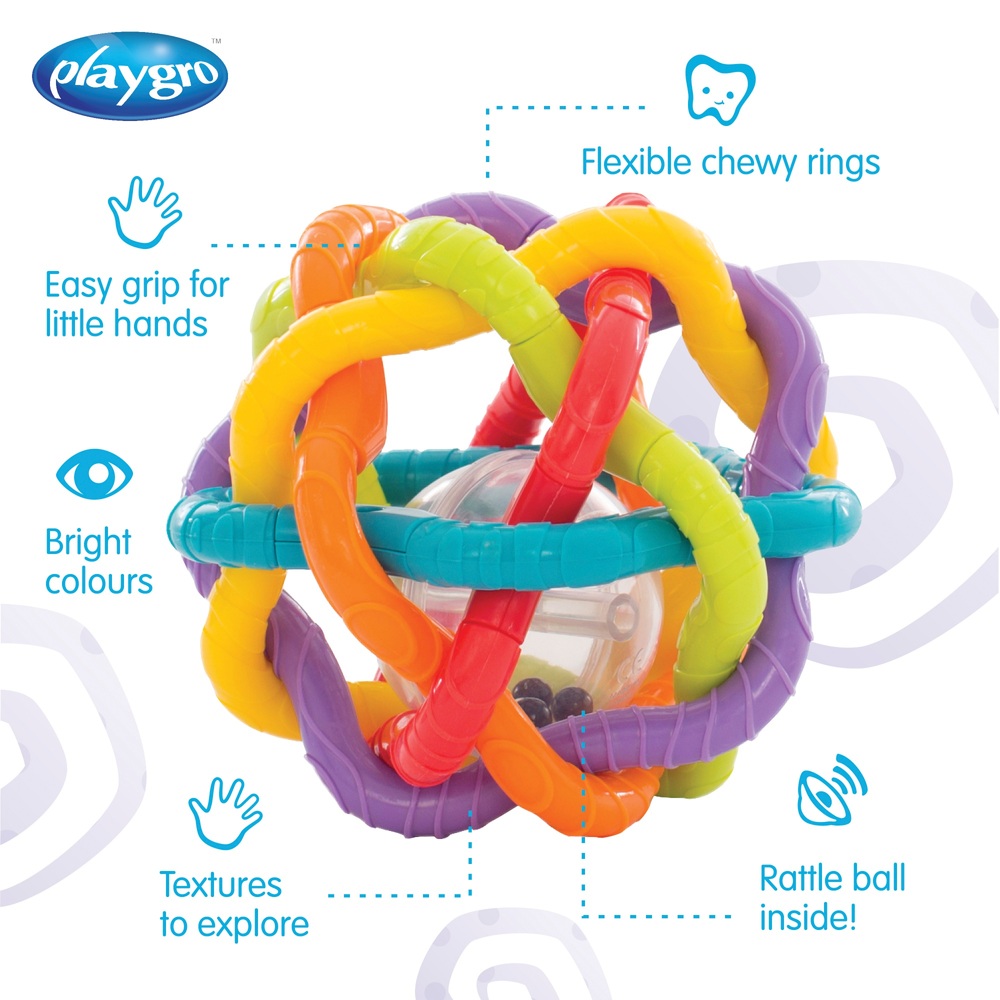 Playgro Biegsamer Ball Babyrassel und Beißring