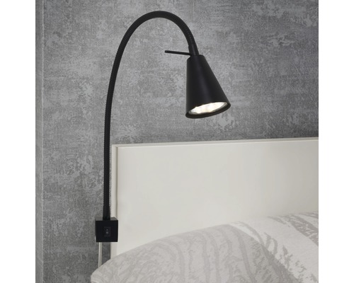LED-bedlamp 400 lm 3000 K met flexibele arm H 40 cm zwart