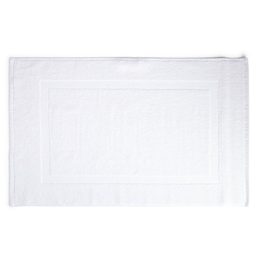 Tapis salle de bain coton blanc 70x40 cm