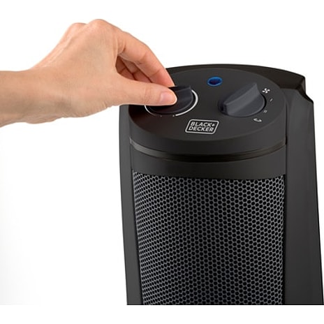 Black+Decker keramisk varmeblæser tårn 2000 W - sort