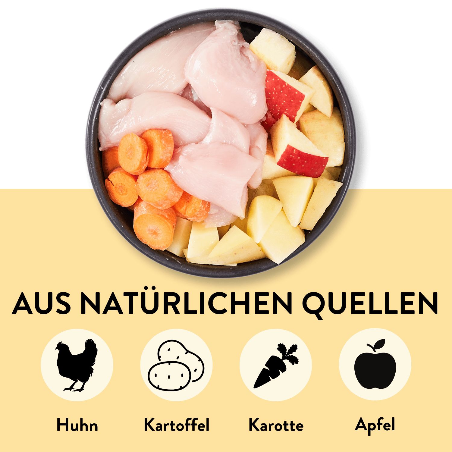 PUJA Premium Nassfutter Chicken Bowl für Katzen