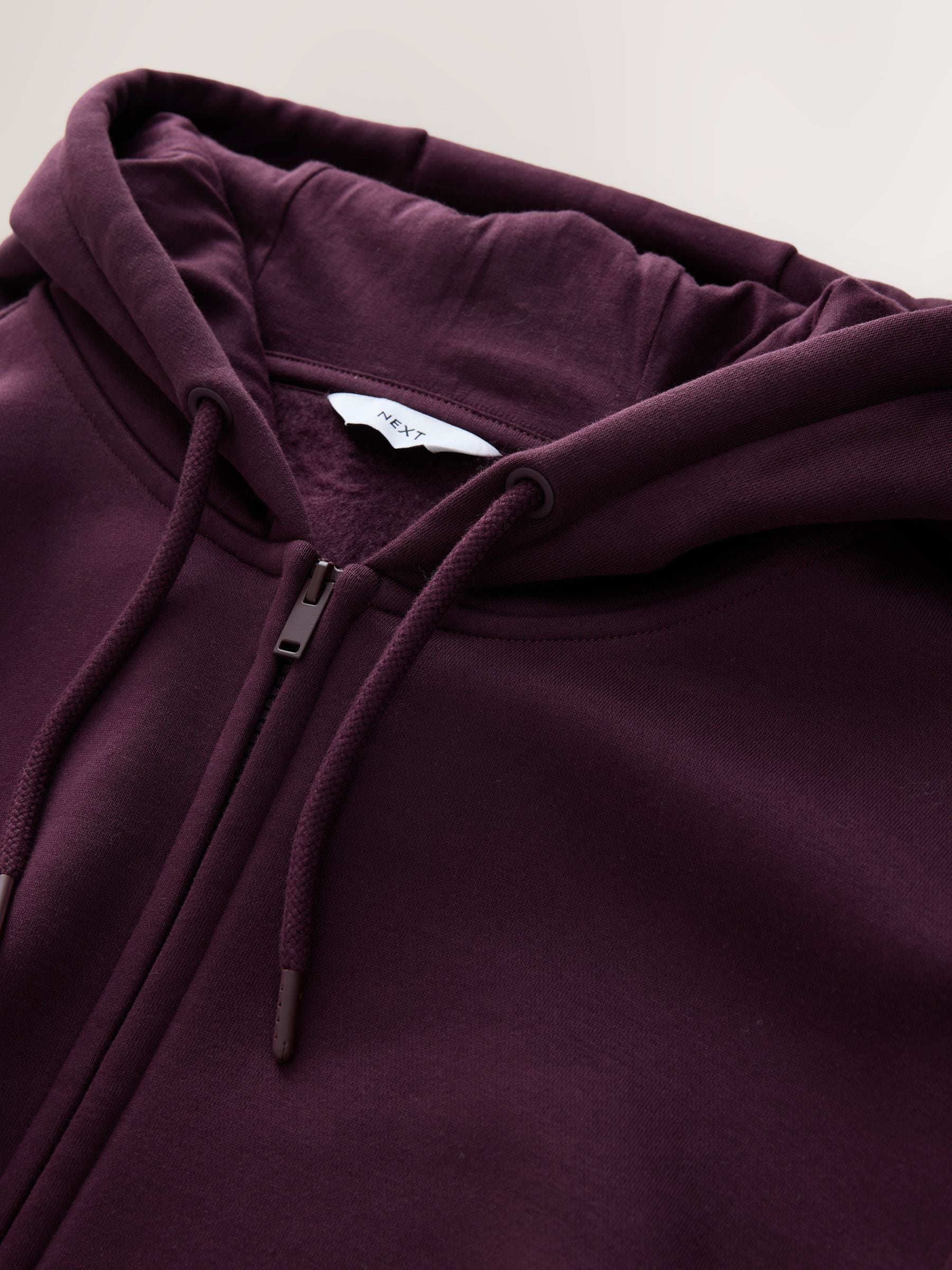 Bordeauxrood - Cotton Rich Heavyweight Jersey Full Zip Hoodie