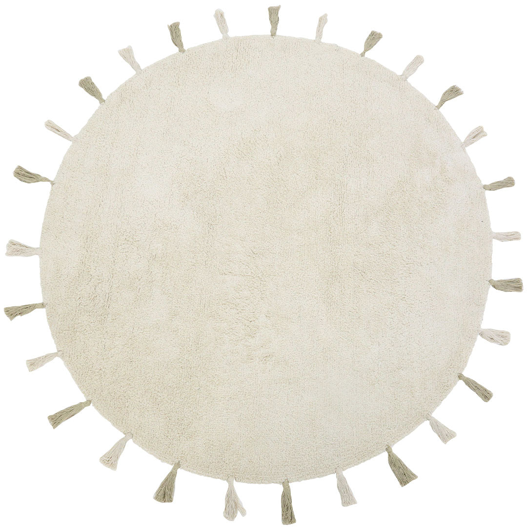 tapis petit vloerkleed sara - naturel groen - 130x130 cm