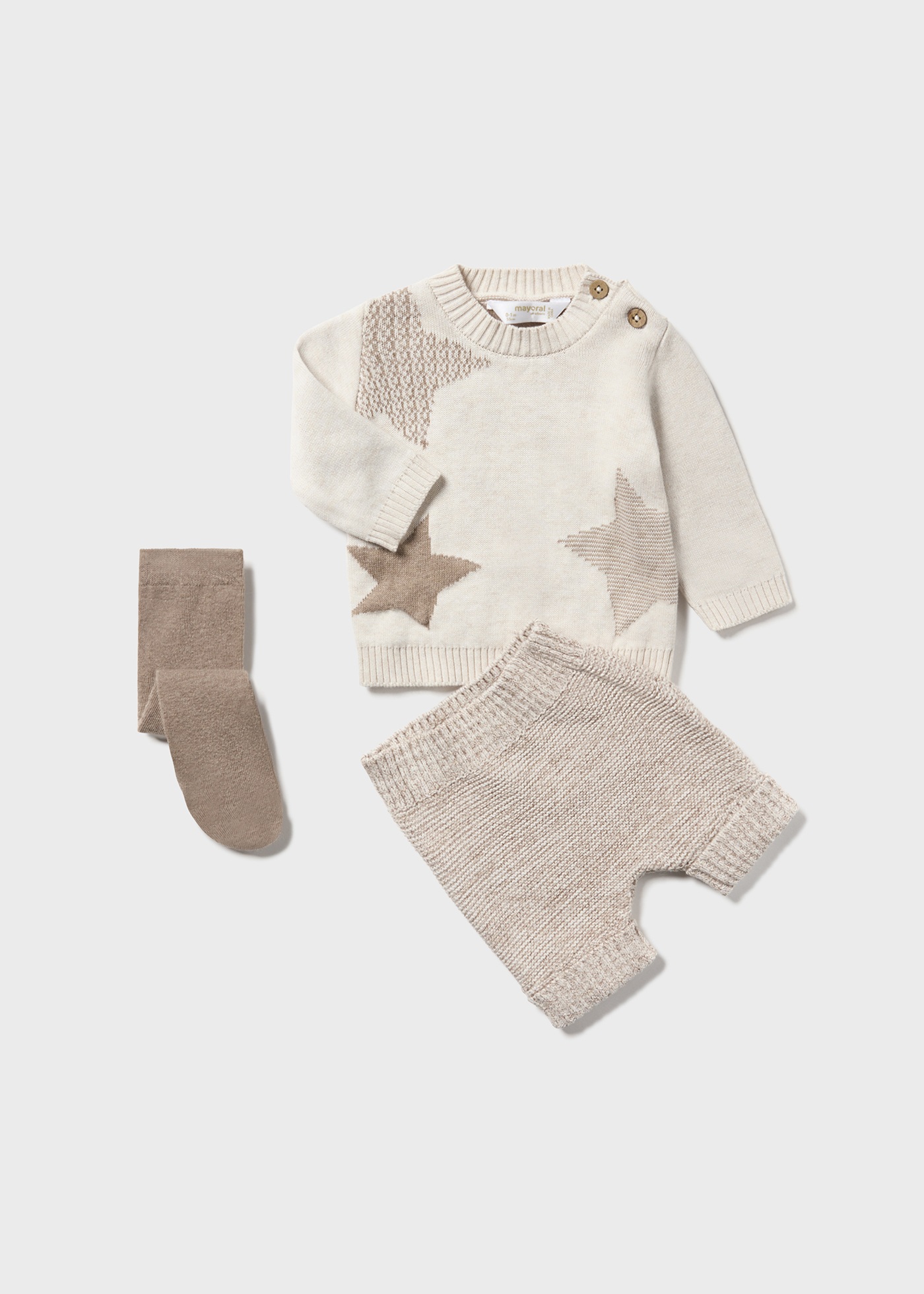 Conjunto de malha de algodão Better Cotton de 3 peças para recém-nascido