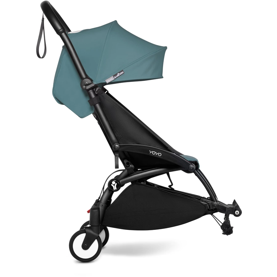 BABYZEN Kinderwagen YOYO 6+ connect Black mit Textilset Aqua