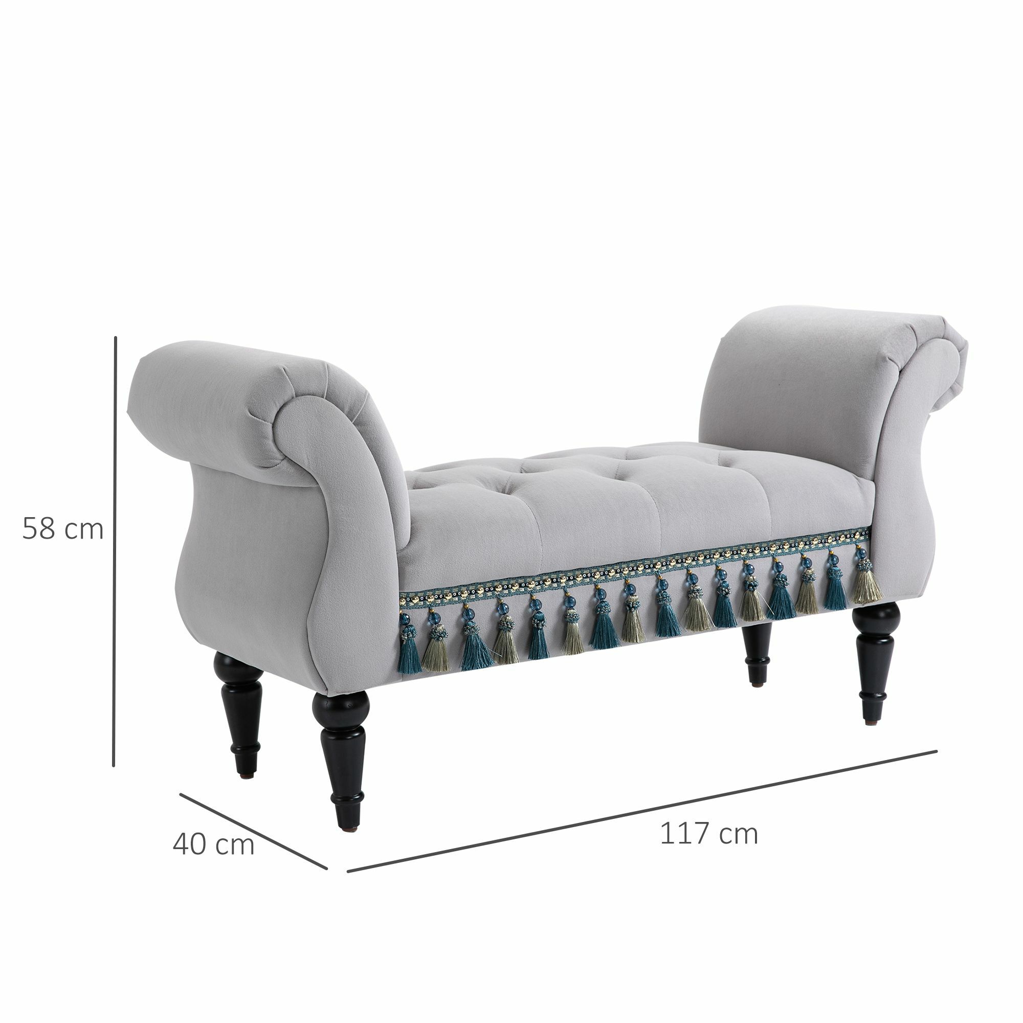 HOMCOM Polsterbank im edlen Design 117 x 40 x 58 cm (BxTxH)