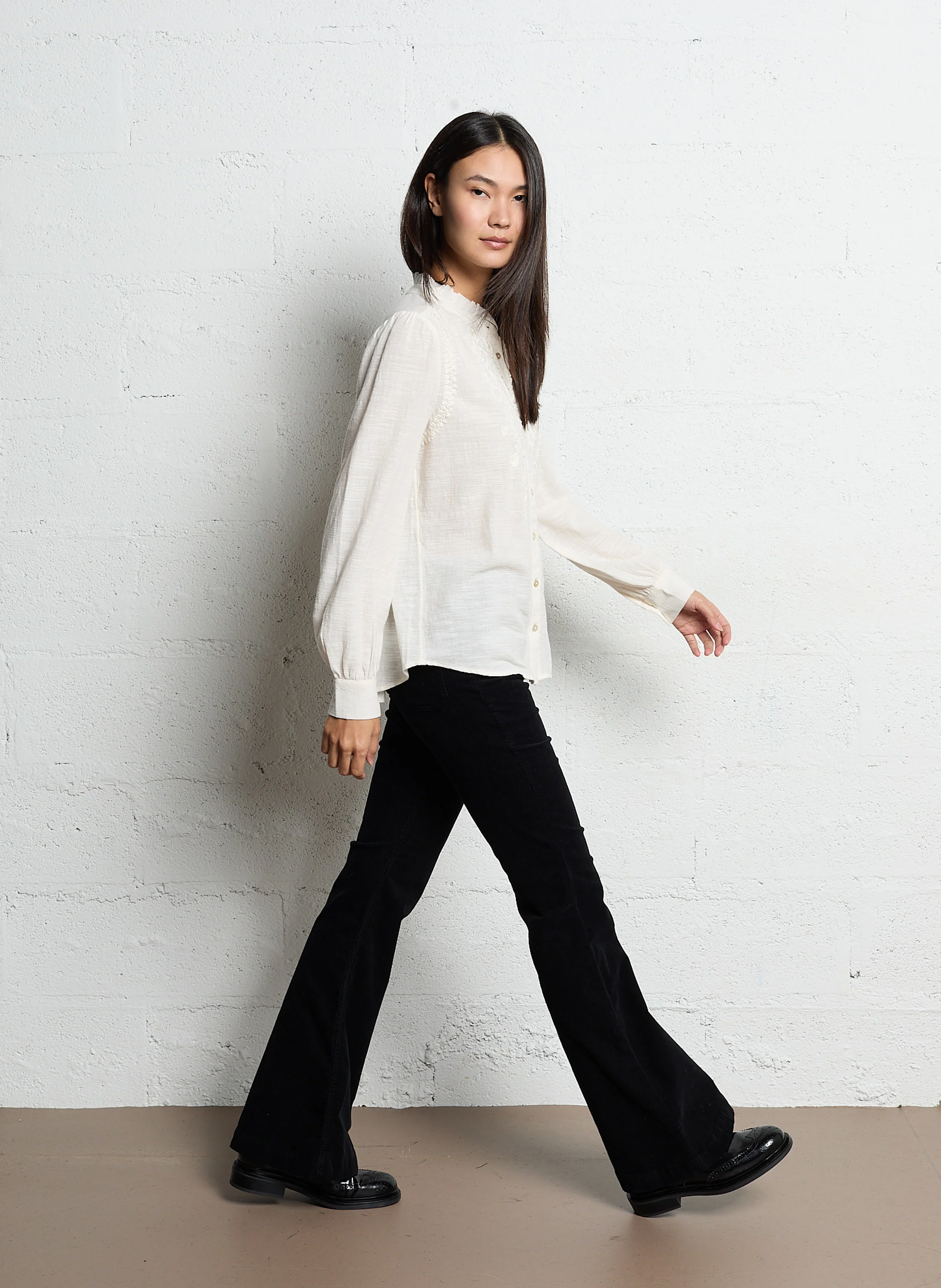 BROOKE - Chemise brodée en coton| Blanc
