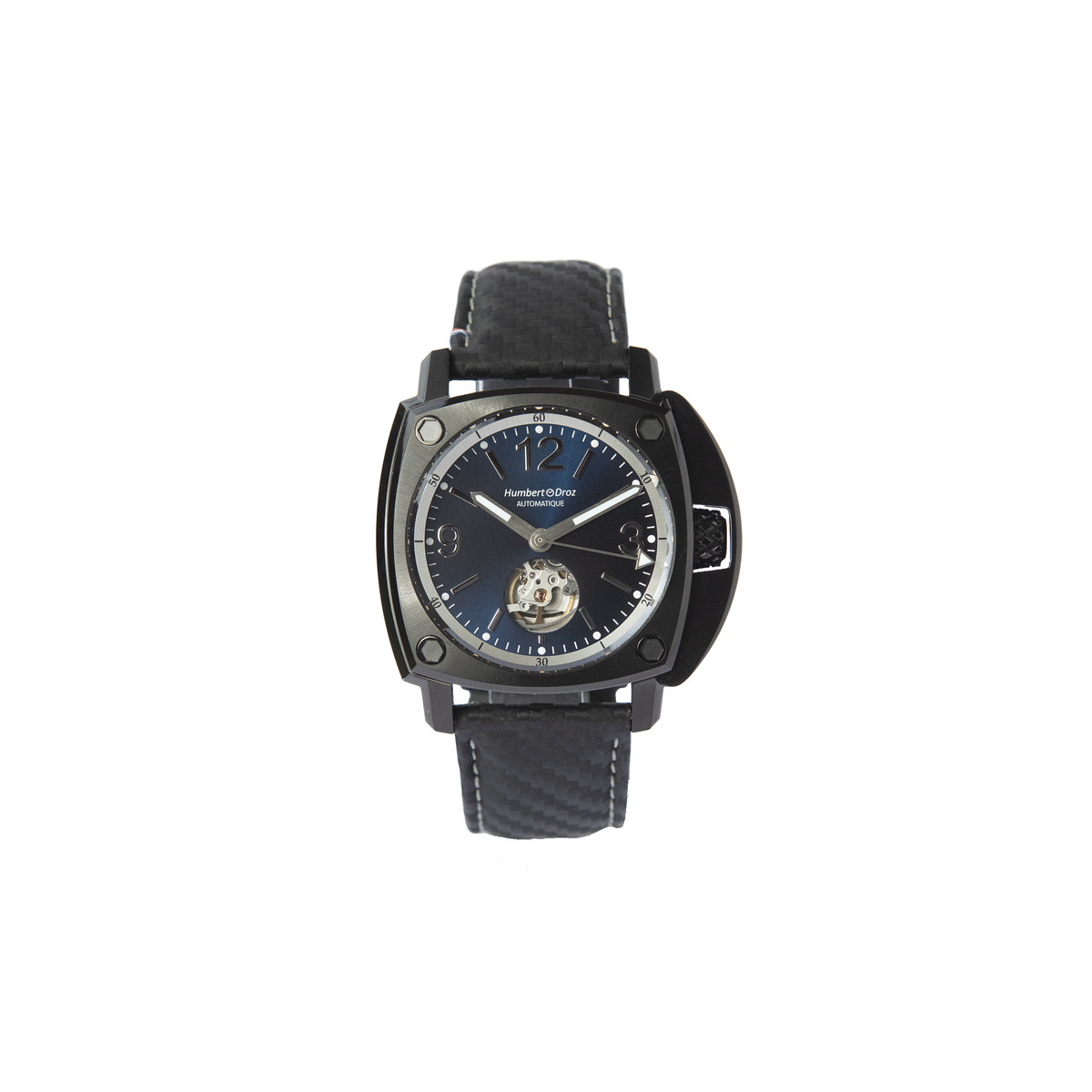 Montre HUMBERT-DROZ hd10 homme automatique, bracelet cuir noir