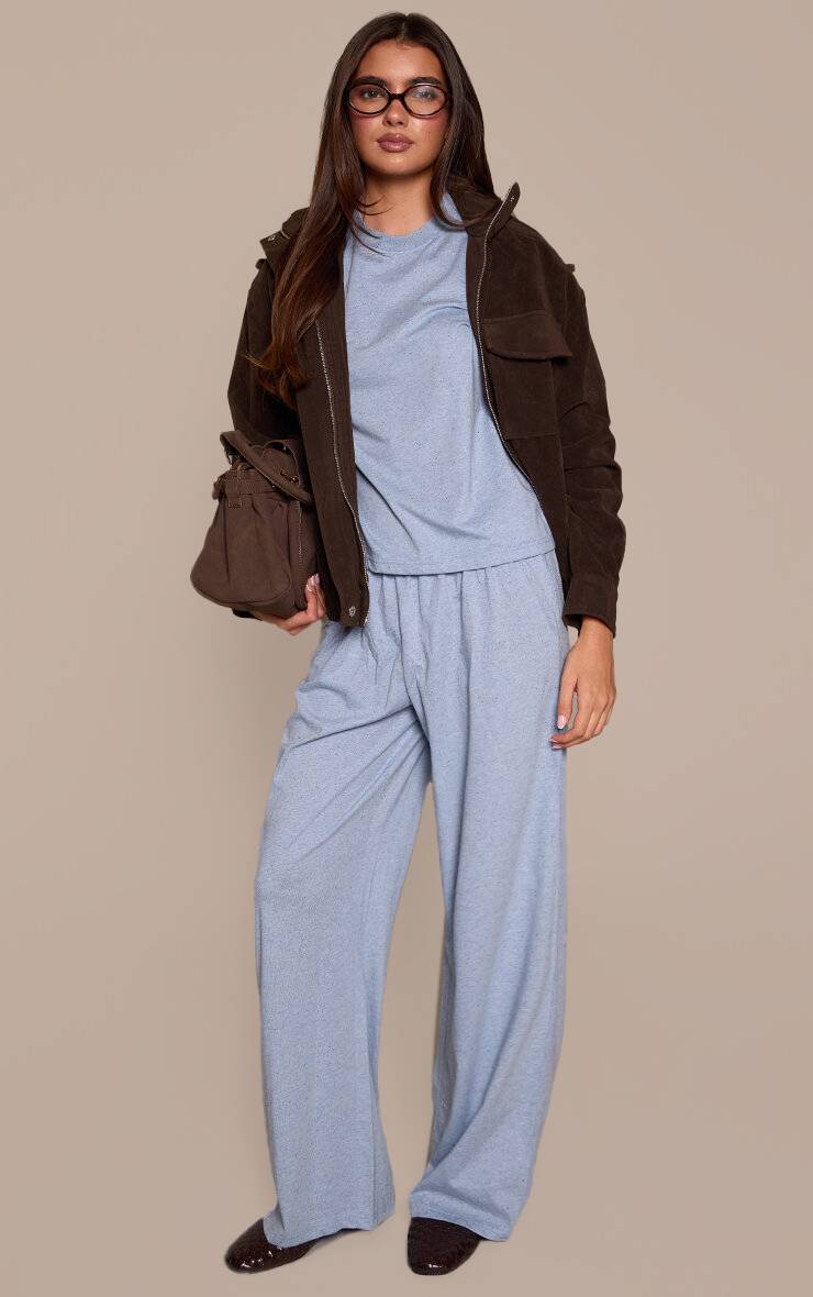 Bleu Layette Ensemble Coordonné T-shirt Moucheté