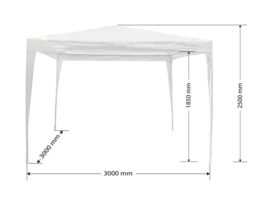 Partytent Garden Place Grete 3 x 3 x 2,5 m Polyethyleen geweven stof 120 g/m² wit
