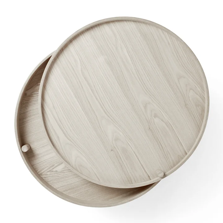 Audo - Turning Table, Eiche weiss / schwarze Chromstreben