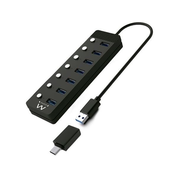 Hub Ewent EW1144 7-Portas USB 3.0 c/Interruptor