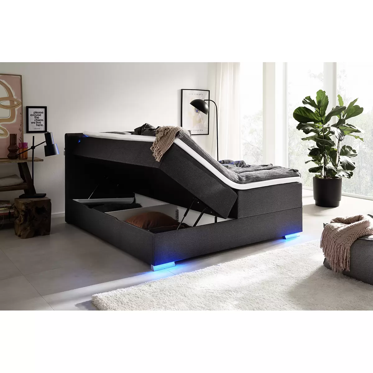 Boxspringbett Las Vegas II 180x200 Anthrazit