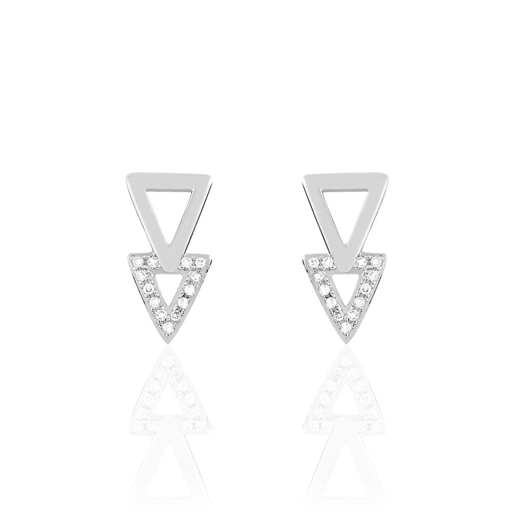 Boucles D'oreilles Puces Joy Or Blanc Diamant