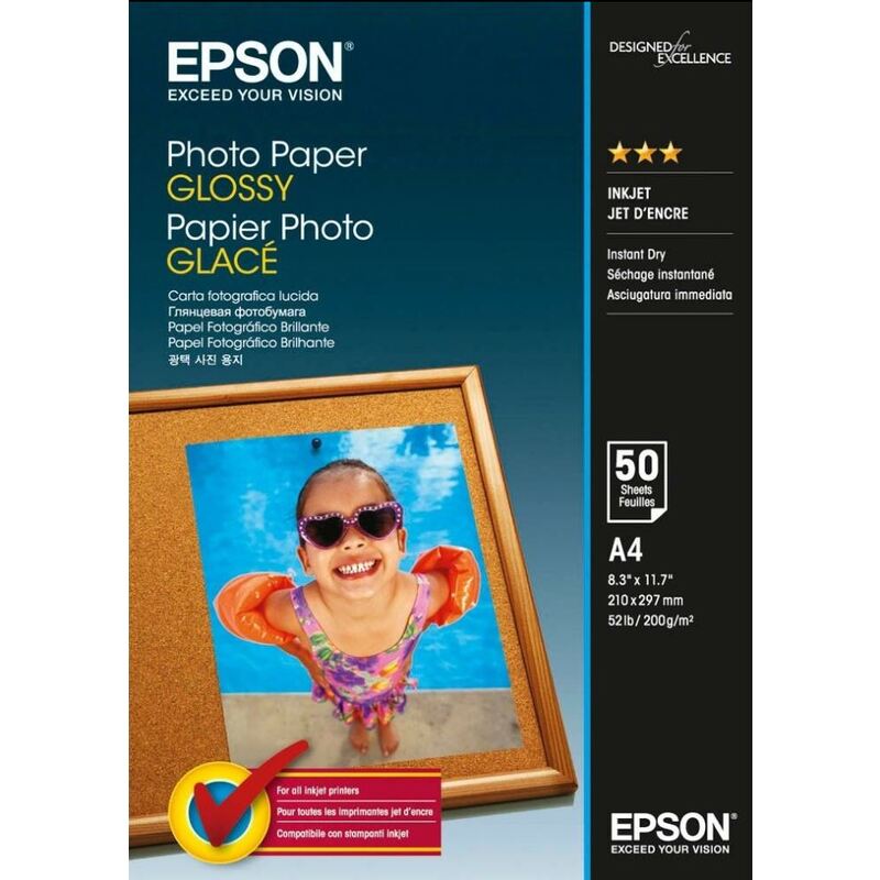 Epson Photo Paper Glossy Fotopapier, A4, 200 g/m², glanz