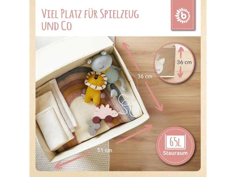 bieco Aufbewahrungsbox Ella mit Deckel Hirsch Spielzeugbox mit Deckel