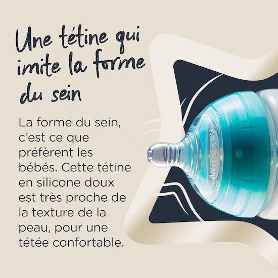 Lot de 2 tétines anti-colique   Débit moyen   de               Tommee Tippee