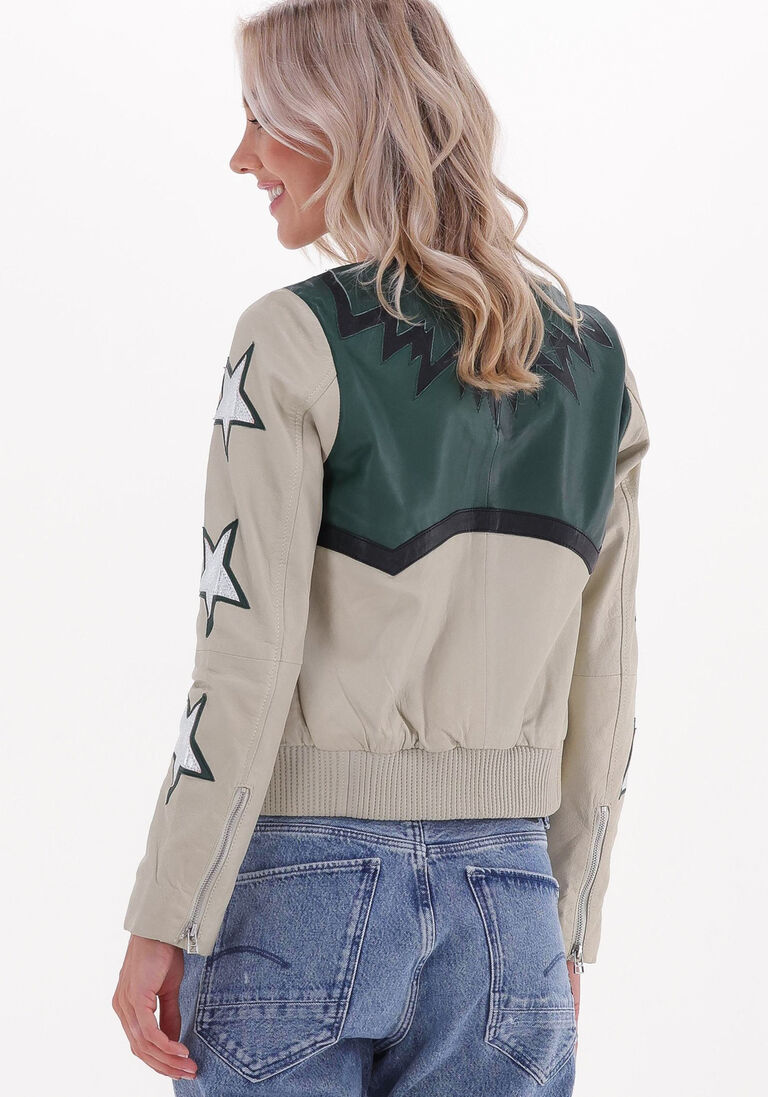 GOOSECRAFT creme goosecraft leren jas club bomber