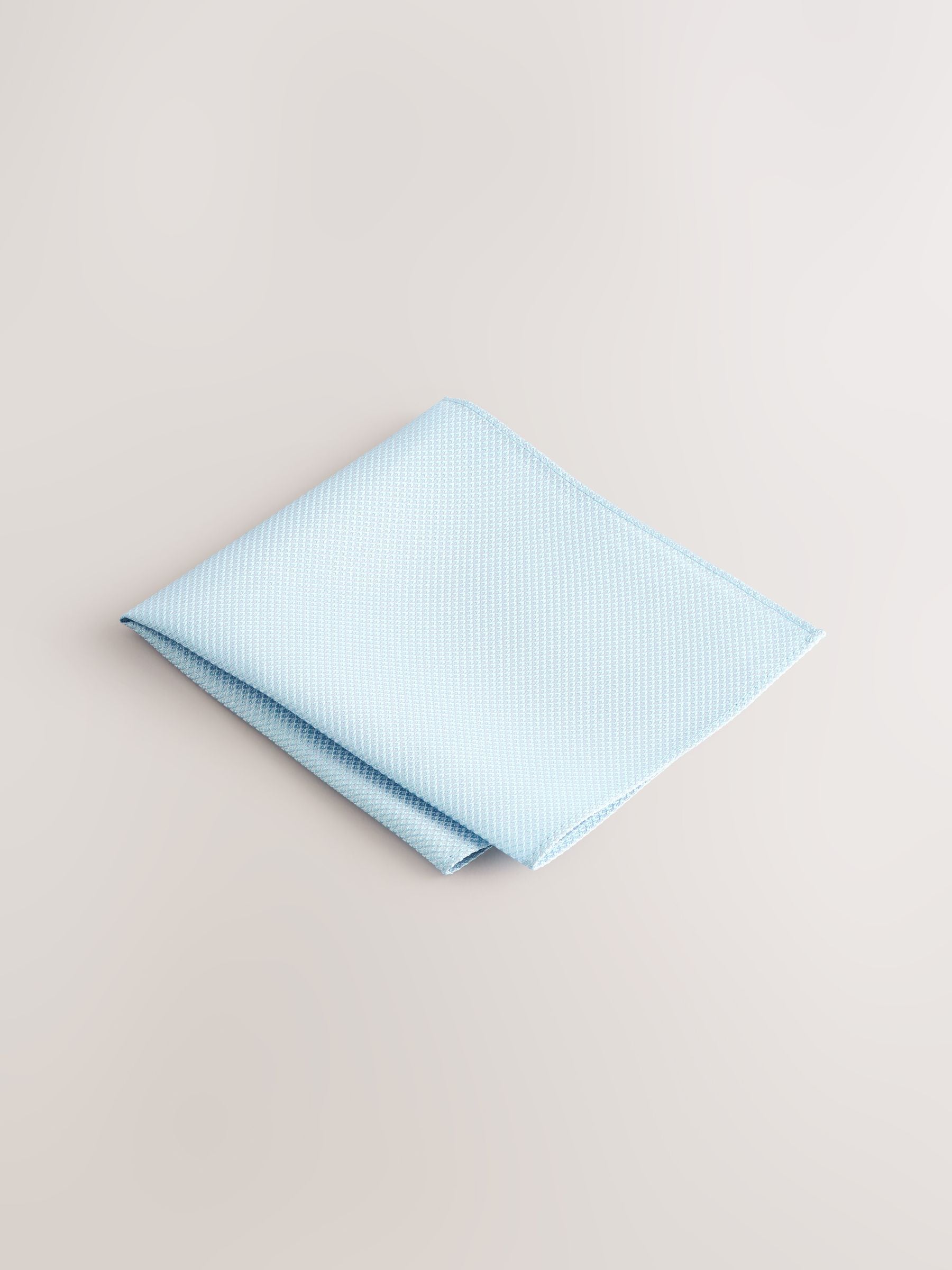 Blauw - Set met textuurrijke stropdas en pochet
