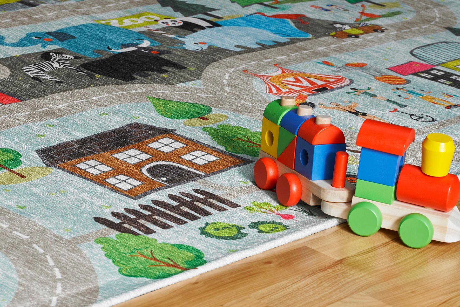Obsession Kinderteppich »My Torino Kids 231« rechteckig 10 mm Höhe Flachgewebe, Strassen-Spiel-Teppich, Kinderzimmer