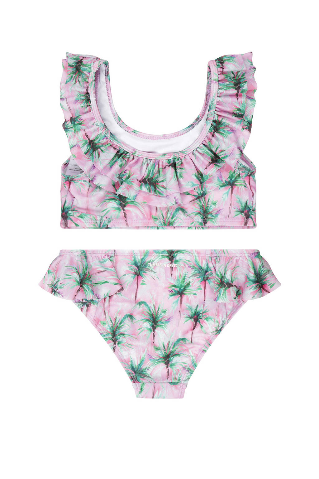 crop bikini Sunkissed met ruches roze/groen