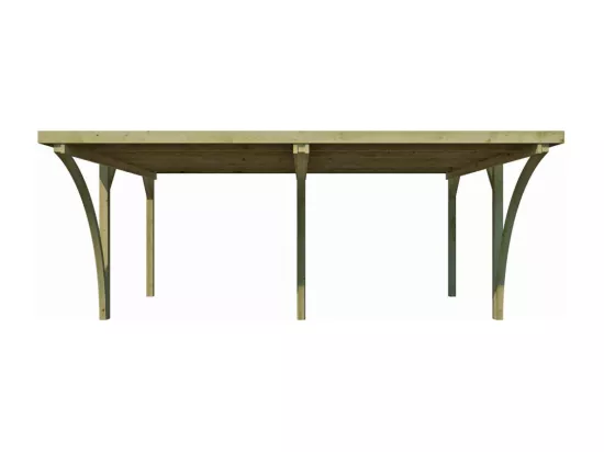 Carport double en bois et panneaux ondulés Capri 6 x 5 m