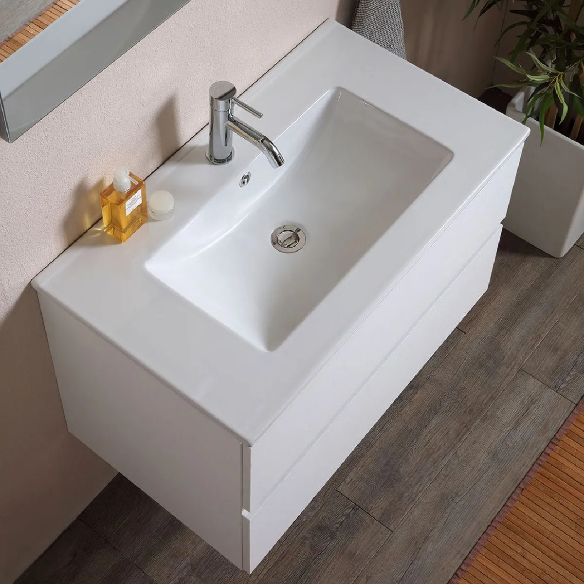 Kiamami Valentina Meuble bain Berlin 80 cm - Gris promenade