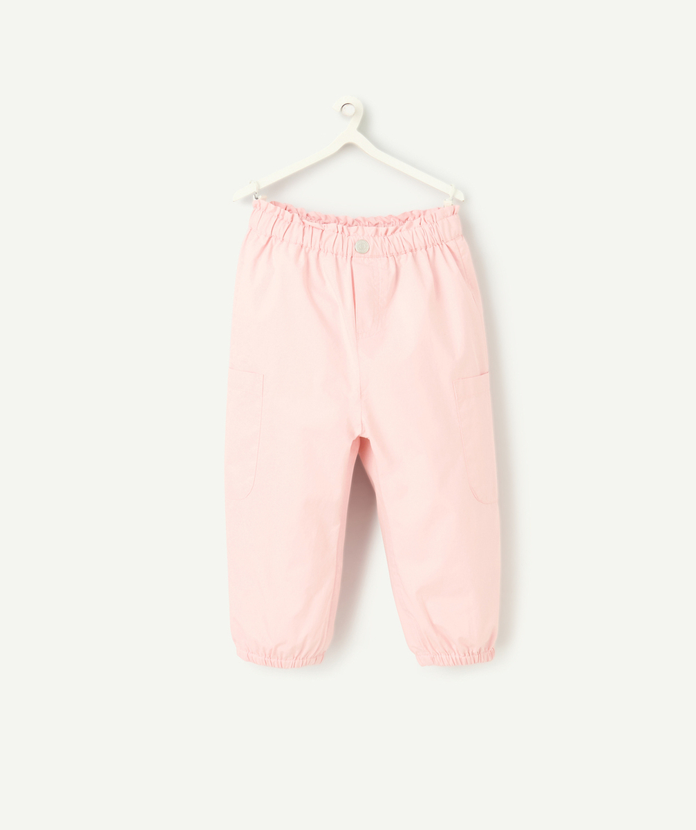 pantalon large cargo bébé fille ultra léger rose